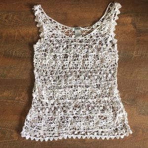 Pinky crochet lace top